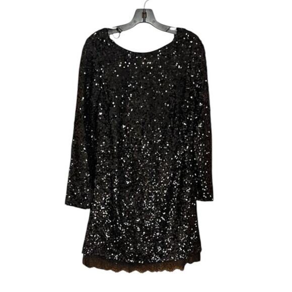 Sachin + Babi Size 0 NEW Black Long Sleeve Cameron Sequin Low Back Mini Dress - Picture 6 of 9